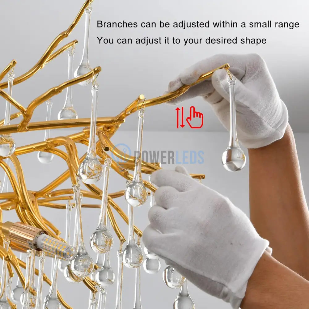 Candelabru Cristal LUXURY Golden Tears 40CM AURIE / 40CM / LUXURY Chandeliers Crystal