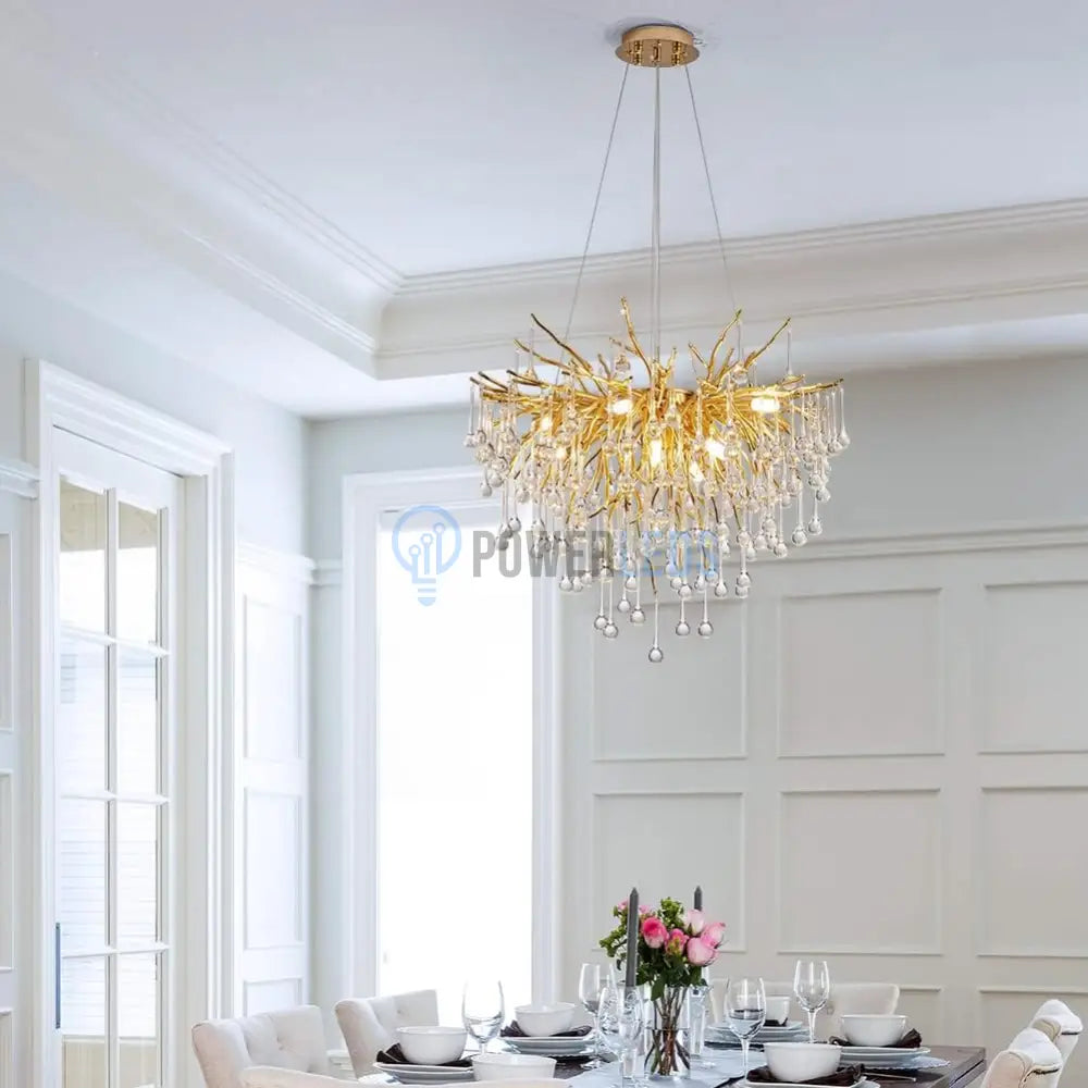 Candelabru Cristal Luxury Golden Tears 40Cm Chandeliers Crystal