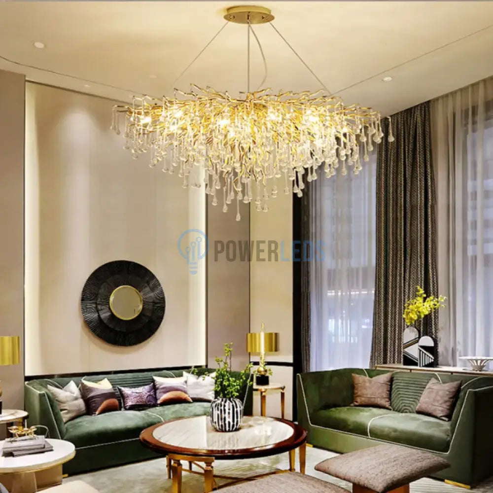 Candelabru Cristal Luxury Golden Tears 80Cm Chandeliers Crystal