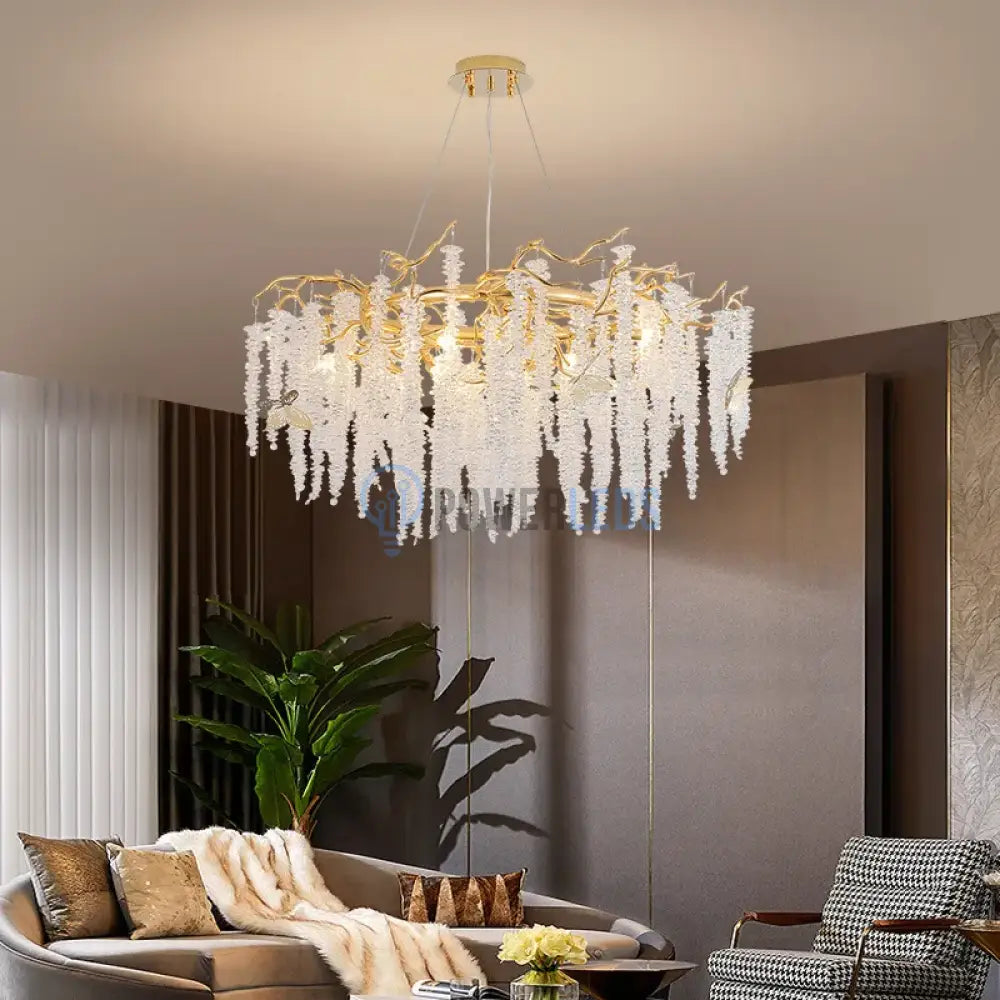 Candelabru Cristal Luxury Golden Willow 80Cm Chandeliers Crystal