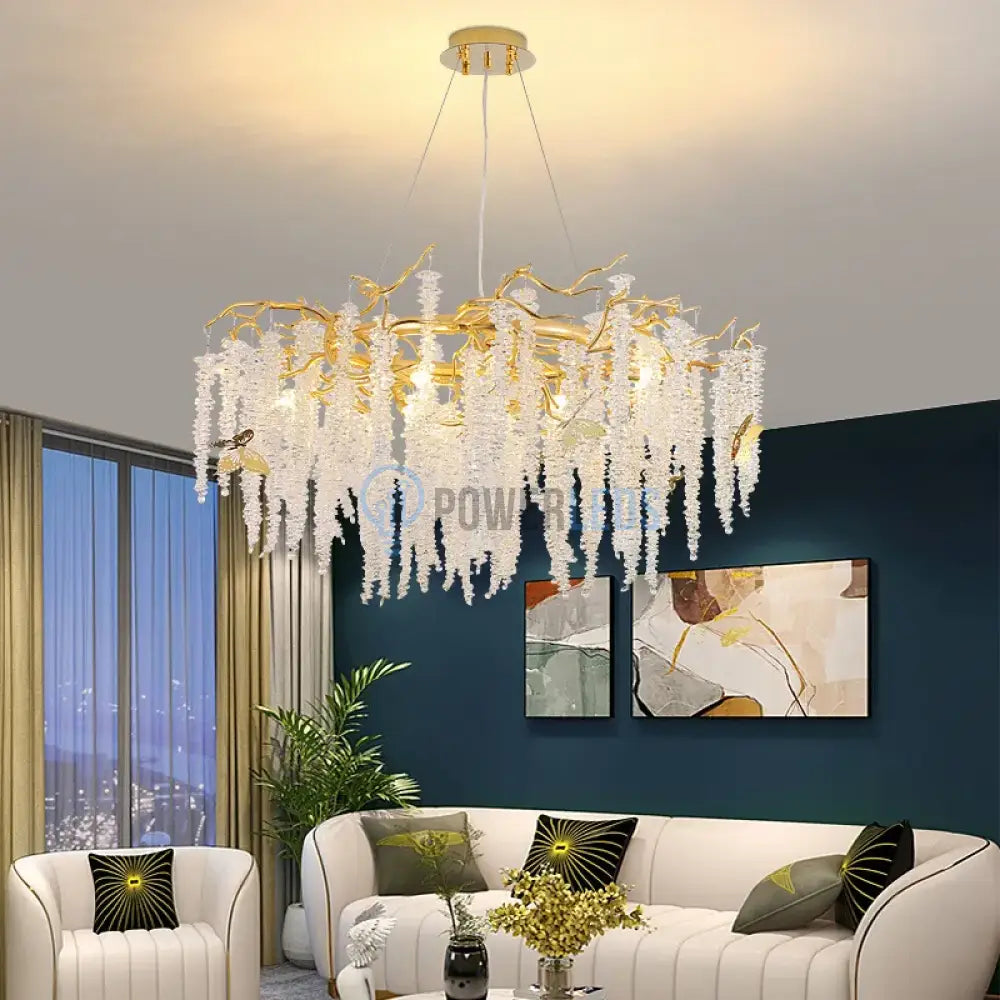 Candelabru Cristal Luxury Golden Willow 80Cm Chandeliers Crystal