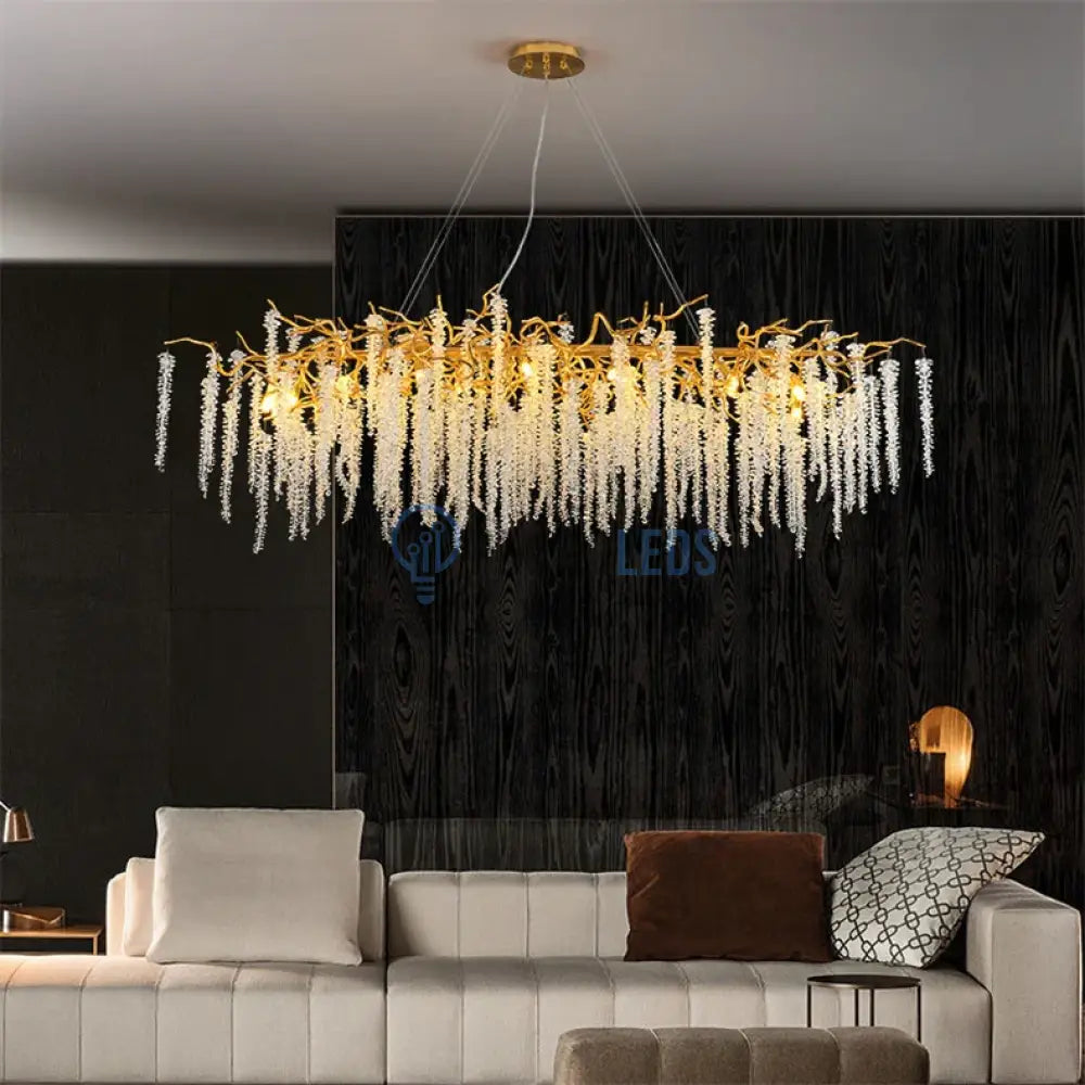 Candelabru Cristal Luxury Golden Willow 120X45 Cm Chandeliers Crystal