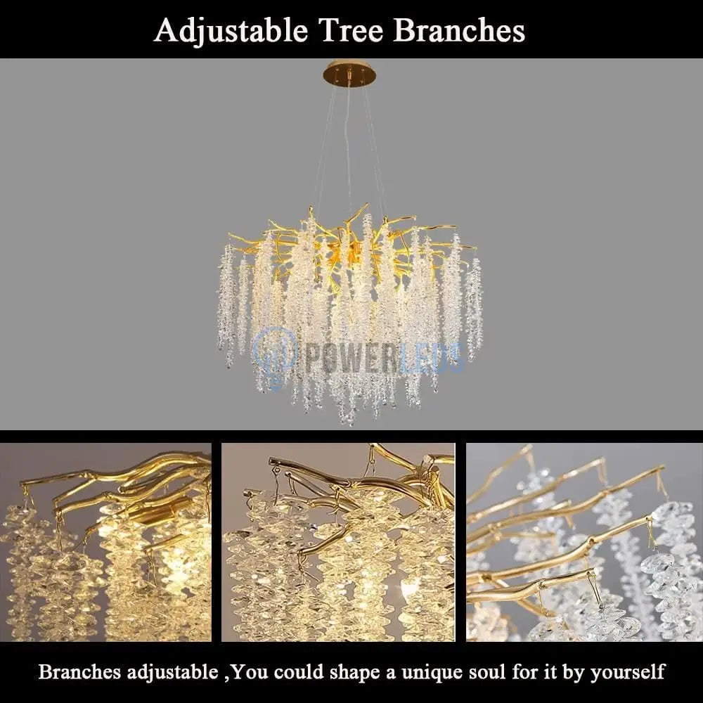 Candelabru Cristal Luxury Golden Willow 45Cm Chandeliers Crystal