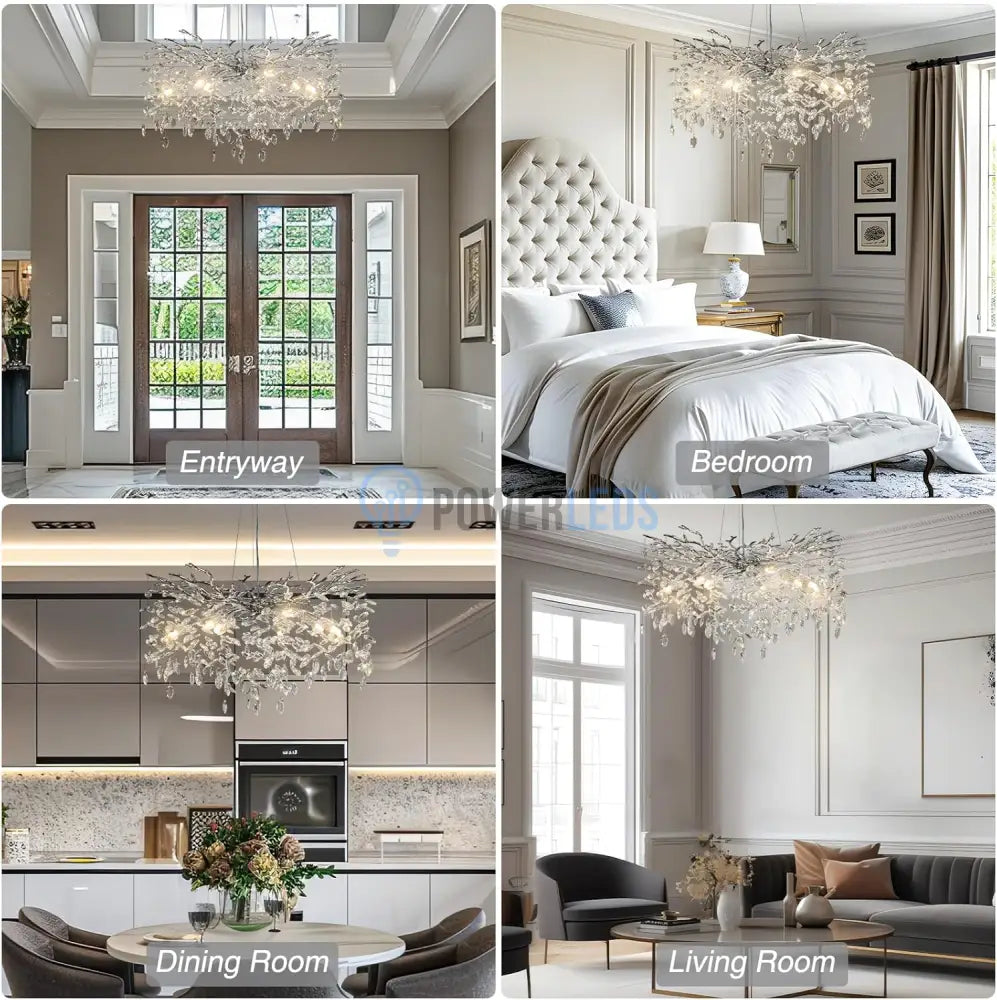 Candelabru Cristal LUXURY Silver CINDY 80cm powerleds.ro