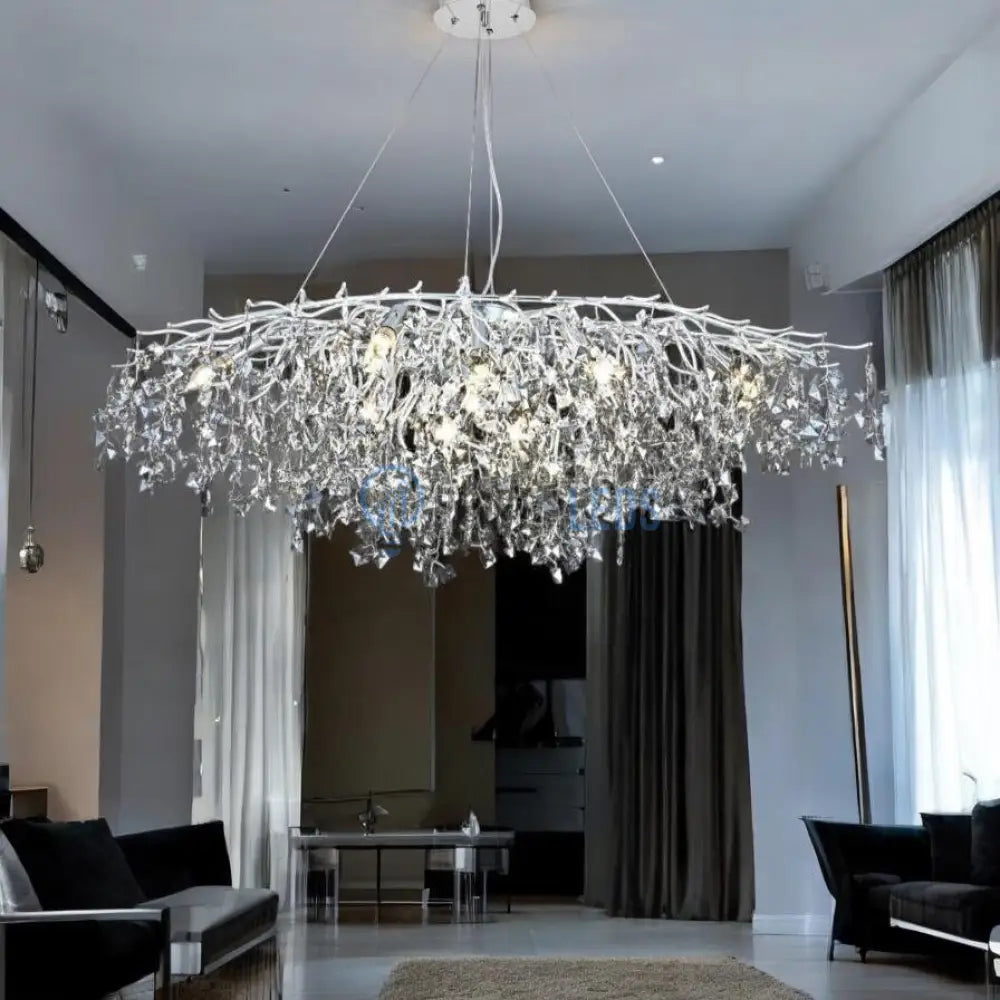 Candelabru Cristal LUXURY Silver SOFT 120x55cm powerleds.ro