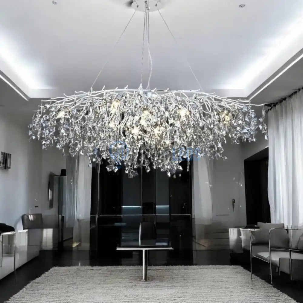 Candelabru Cristal LUXURY Silver SOFT 120x55cm powerleds.ro