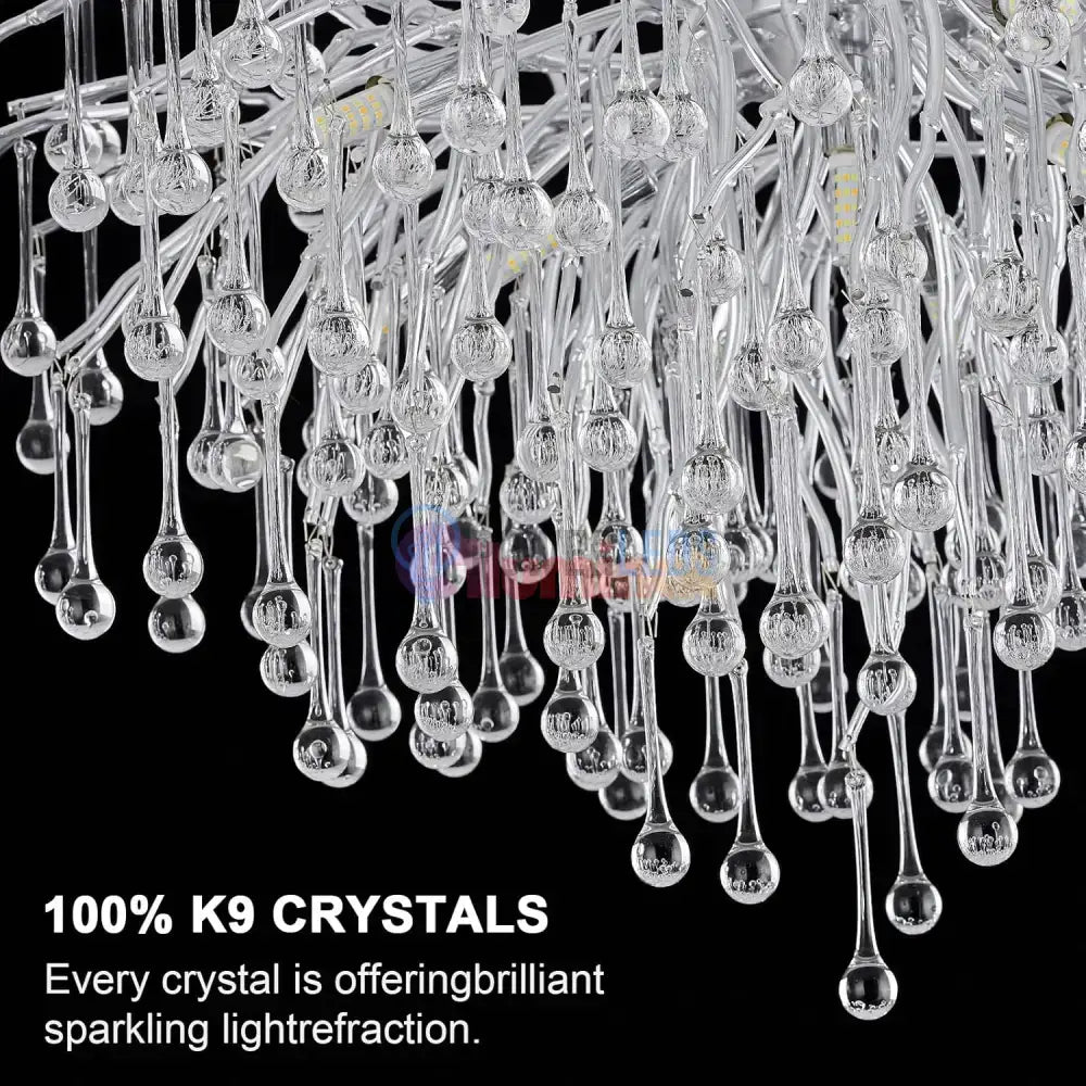 Candelabru Cristal LUXURY SILVER Tears 120x60cm powerleds.ro