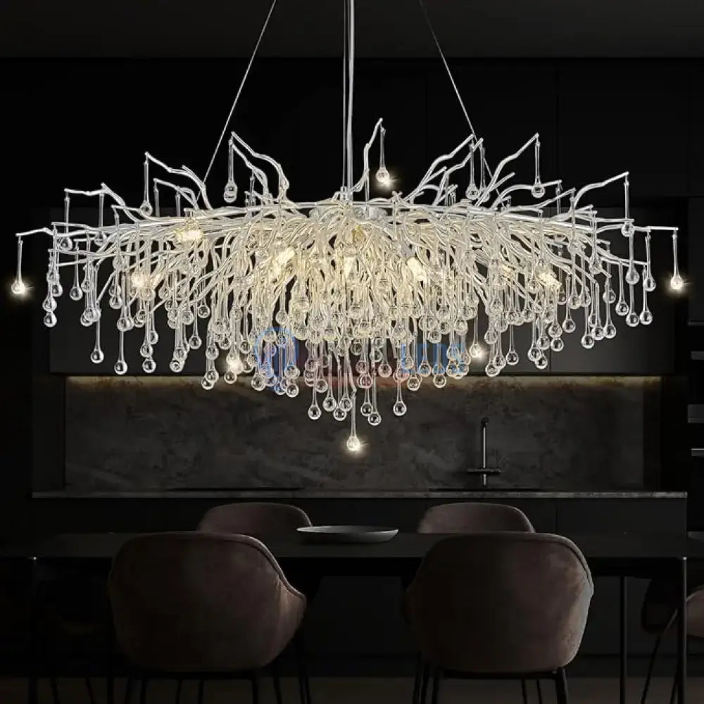 Candelabru Cristal LUXURY SILVER Tears 120x60cm ARGINTIE / 120CM / LUXURY Chandeliers Crystal