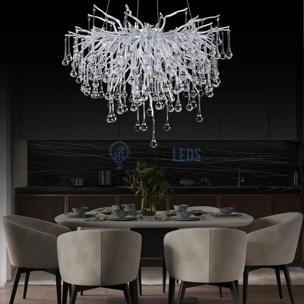 Candelabru Cristal LUXURY Silver Tears 45CM ARGINTIE / 45CM / LUXURY Chandeliers Crystal