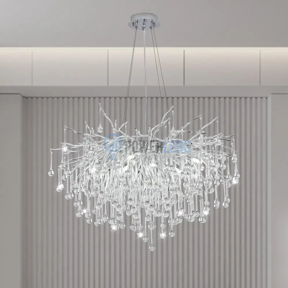 Candelabru Cristal LUXURY Silver Tears 60CM ARGINTIE / 60CM / LUXURY Chandeliers Crystal