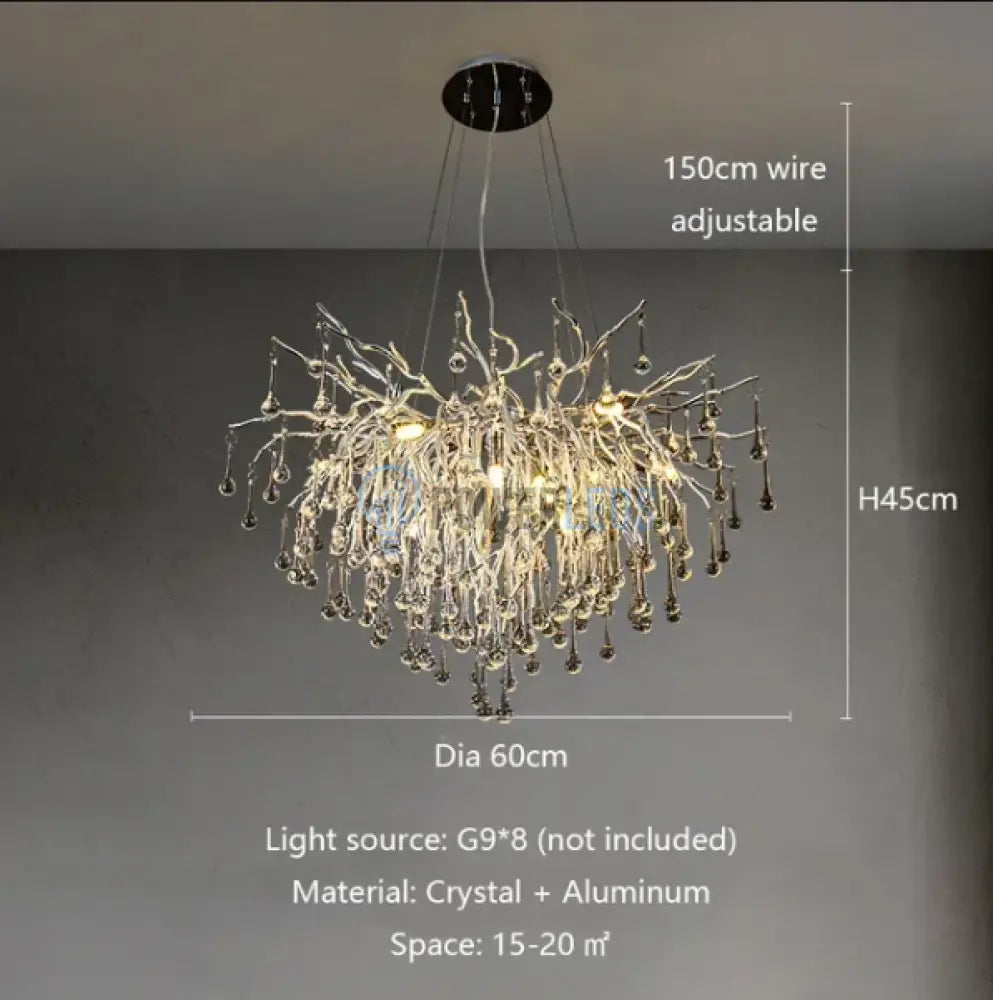 Candelabru Cristal Luxury Silver Tears 60Cm Chandeliers Crystal