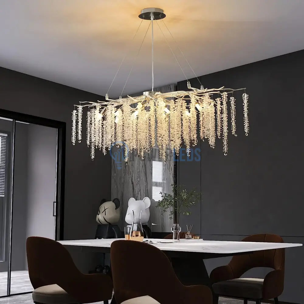 Candelabru Cristal Luxury Silver Willow 150X45 Cm Chandeliers Crystal