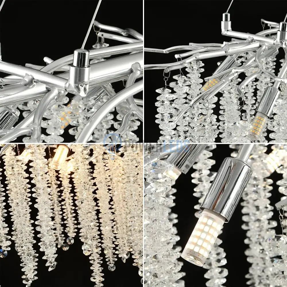 Candelabru Cristal Luxury Silver Willow 180X45 Cm Chandeliers Crystal