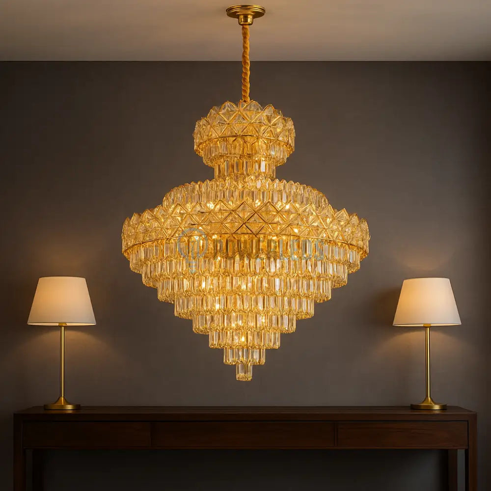 Candelabru Cristal Malli Gold Grande Luxury 80x110CM powerleds.ro