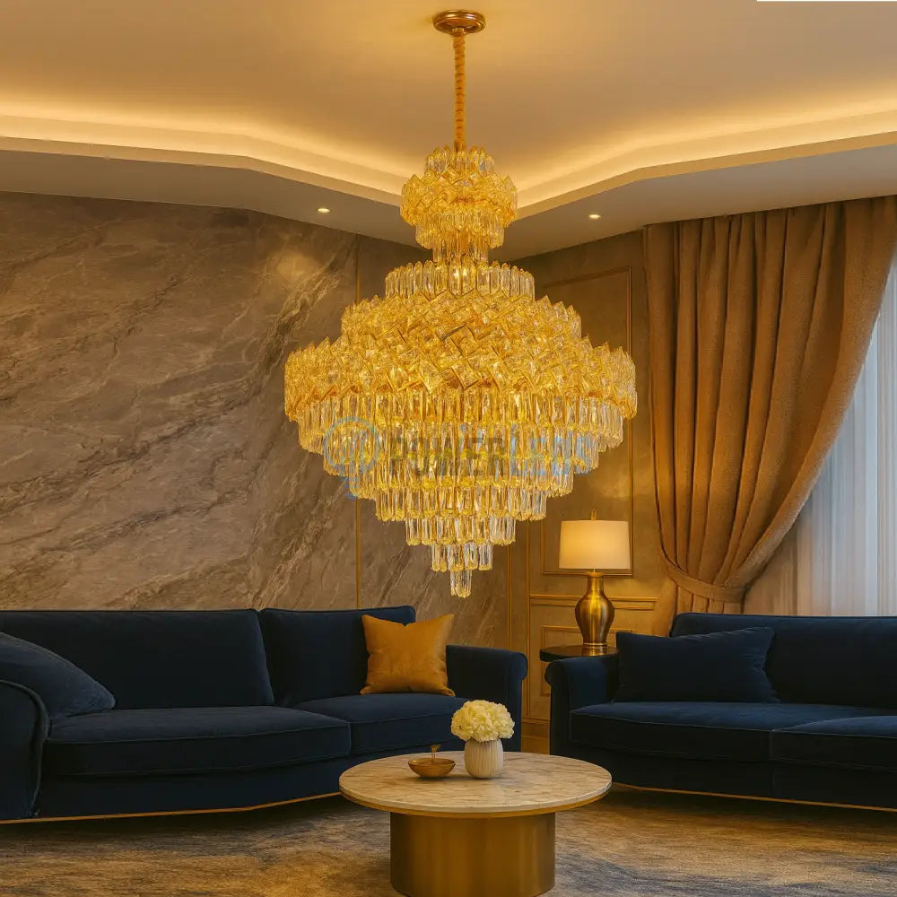 Candelabru Cristal Malli Gold Grande Luxury 80x110CM powerleds.ro