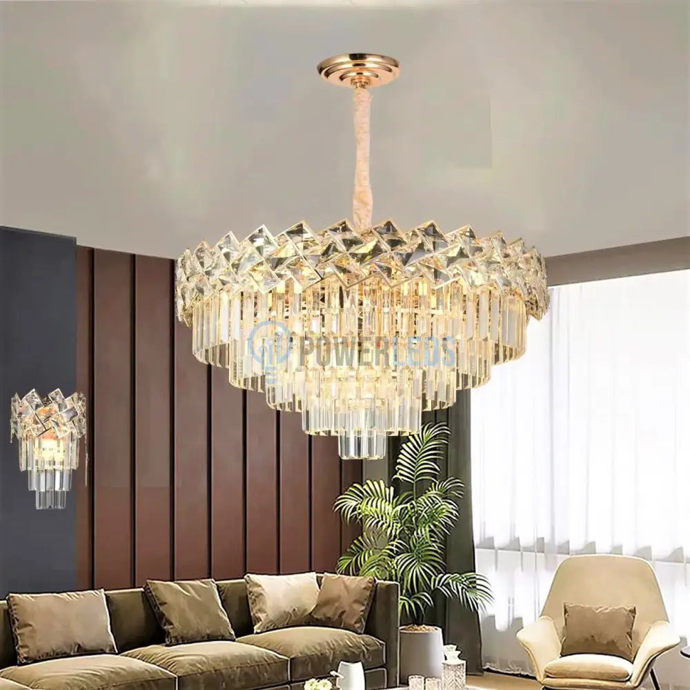 Candelabru Cristal Malli Golden Chandeliers Crystal