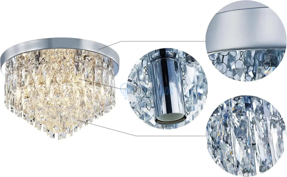 Candelabru Cristal MARY Silver 40cm Telecomanda ARGINTIE / 40CM / CRISTAL Chandeliers
