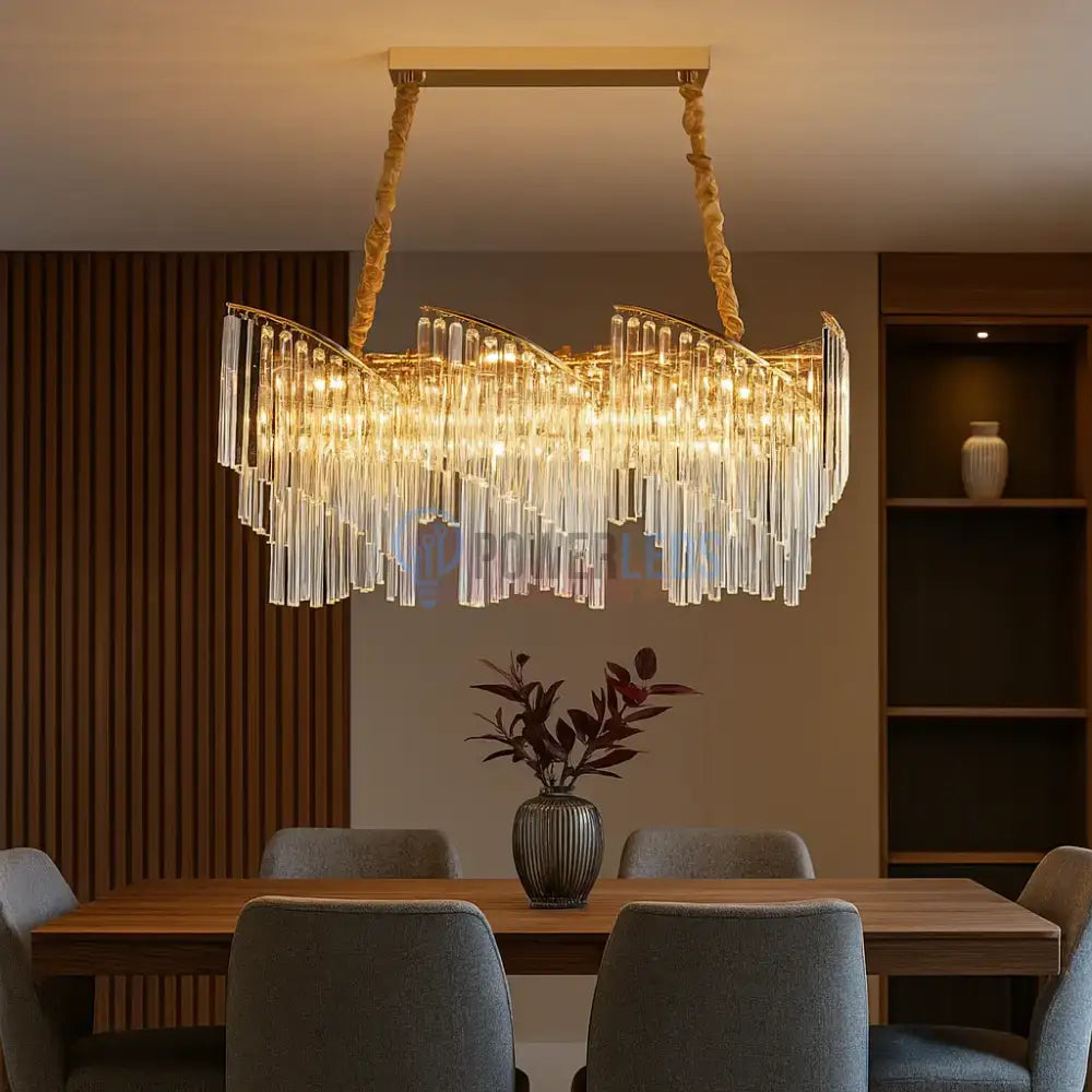 Candelabru Cristal Modern Milano Golden 80X30CM CRISTAL / AURIE / 80X30CM Chandeliers Crystal