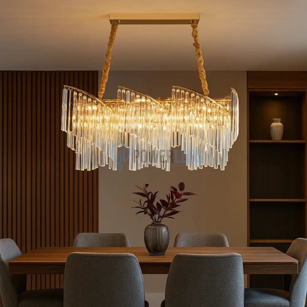 Candelabru Cristal Modern Milano Golden 80X30CM powerleds.ro