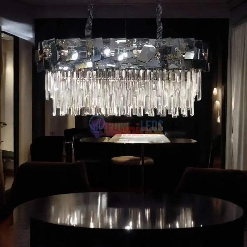 Candelabru Cristal Modern Troy 8743-80x30cm Negru Lucios powerleds.ro
