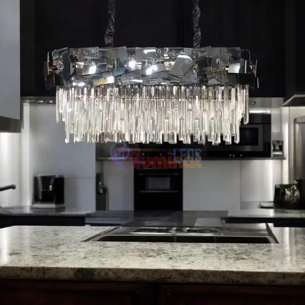 Candelabru Cristal Modern Troy 8743-80x30cm Negru Lucios powerleds.ro