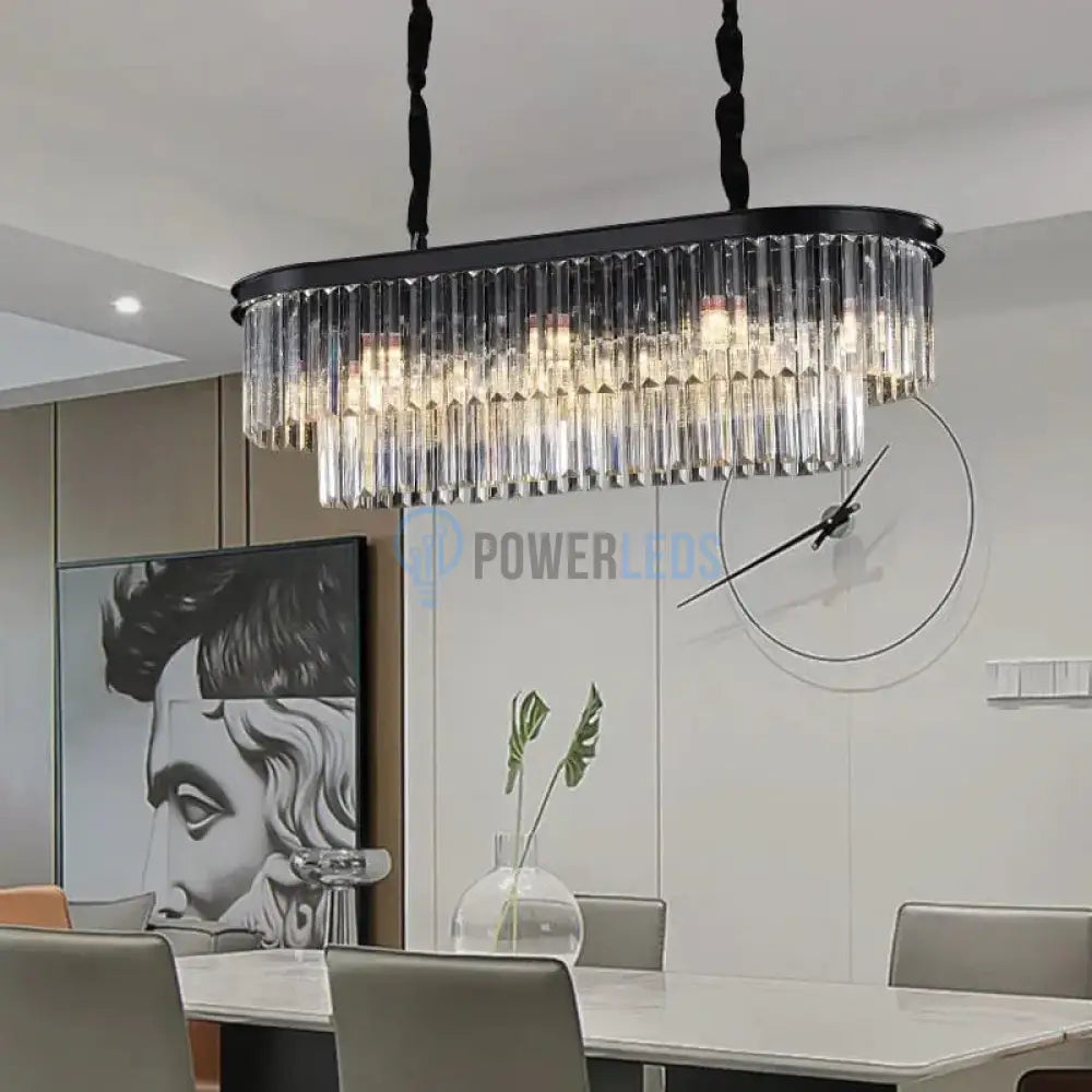 Candelabru Cristal SMOKY BLACK/GREY 800x300mm powerleds.ro
