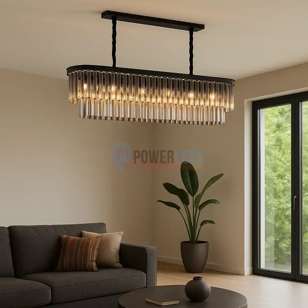 Candelabru Cristal SMOKY BLACK/GREY 800x300mm NEGRU + GRI / 80X30CM / CRISTAL Chandeliers Crystal