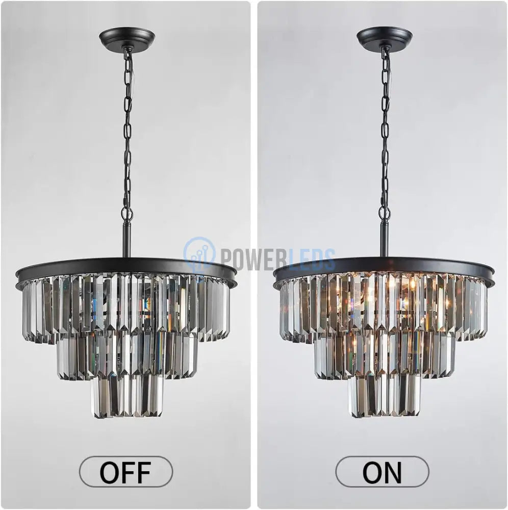 Candelabru Cristal SMOKY BLACK ROUND 400mm NEAGRA / 40CM / CRISTAL Chandeliers Crystal