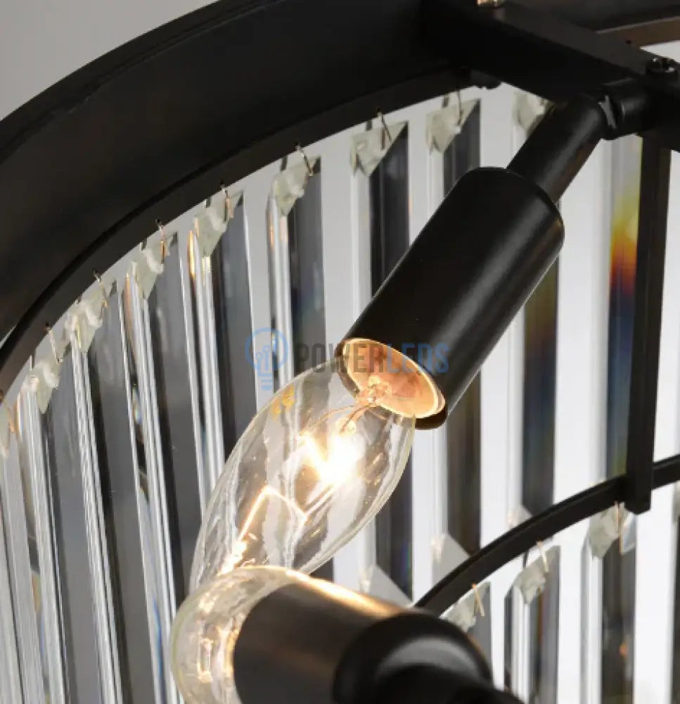 Candelabru Cristal SMOKY BLACK/GREY ROUND 400mm powerleds.ro
