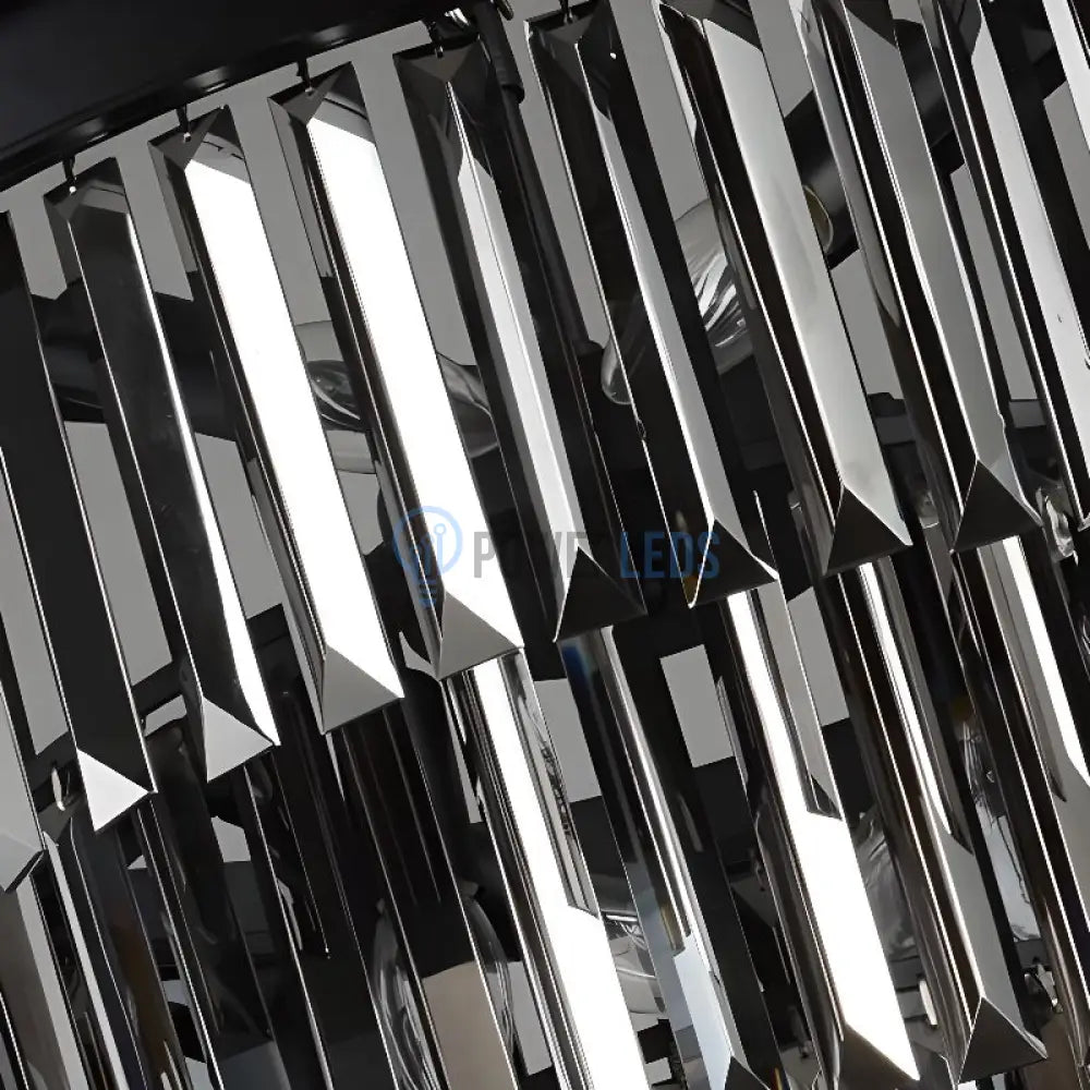 Candelabru Cristal SMOKY BLACK/GREY ROUND 600mm powerleds.ro