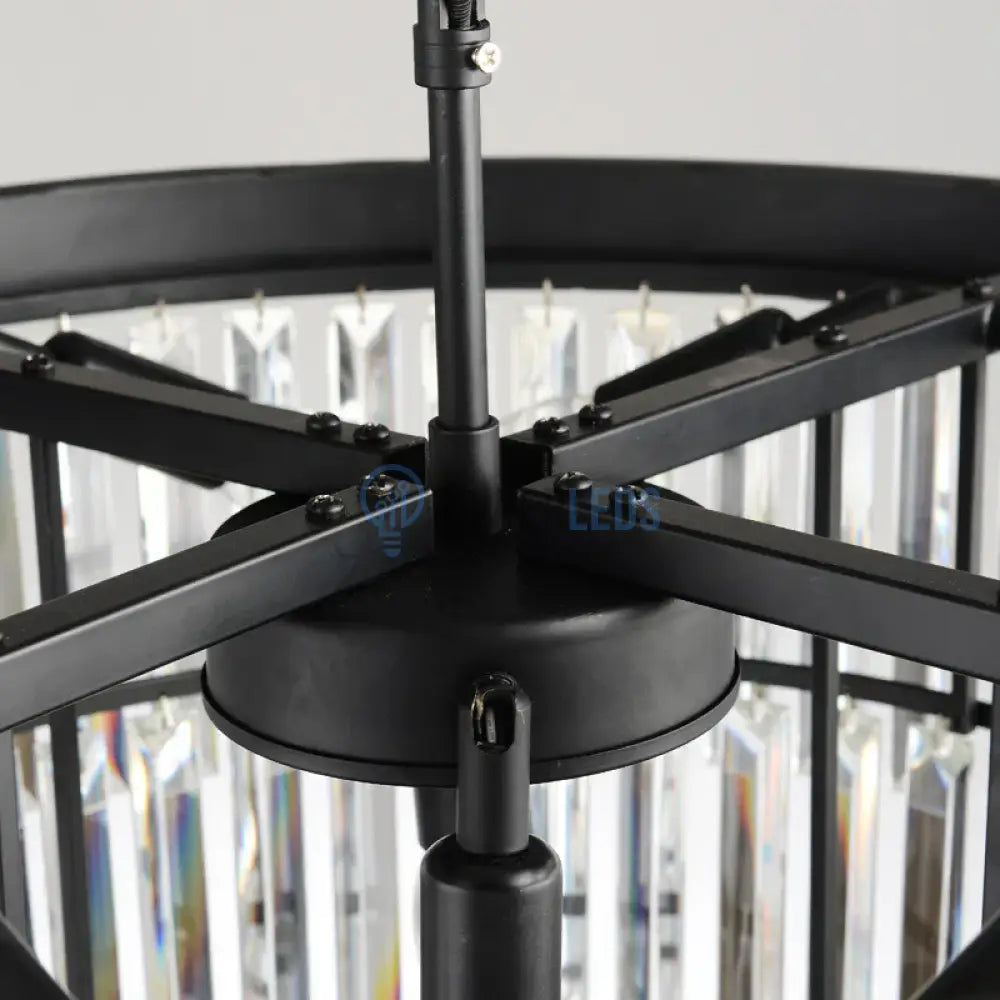 Candelabru Cristal SMOKY BLACK/GREY ROUND 600mm powerleds.ro