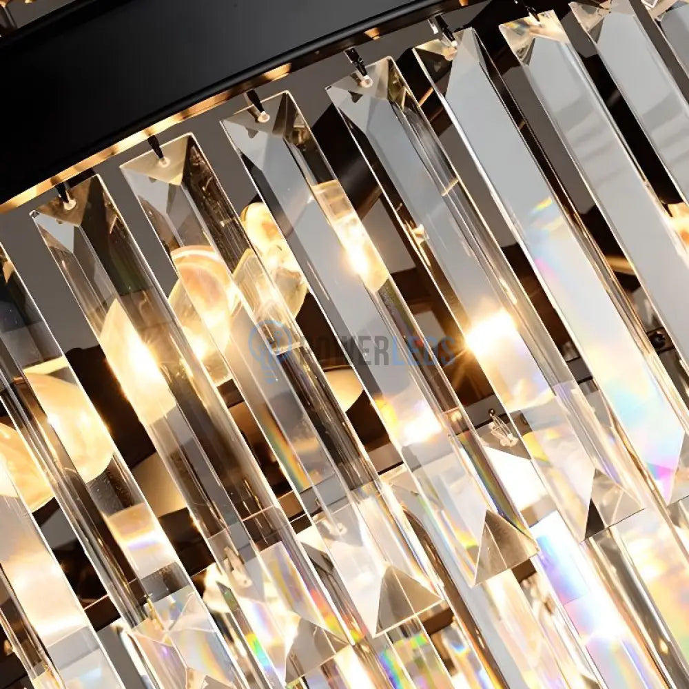 Candelabru Cristal SMOKY BLACK/GREY ROUND 600mm powerleds.ro