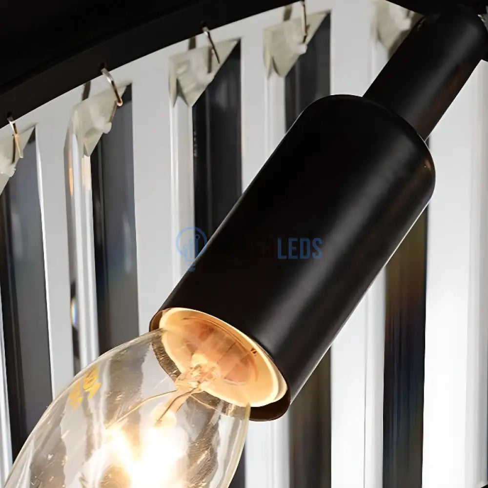 Candelabru Cristal SMOKY BLACK/GREY ROUND 600mm powerleds.ro