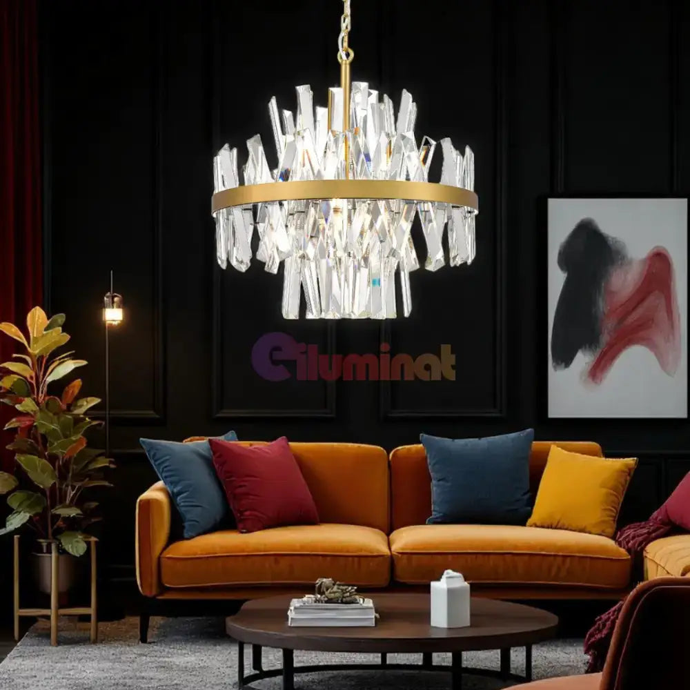 Candelabru Cristal Suspendat Luxury CONSTANTINOPOLE Premium 50cm powerleds.ro