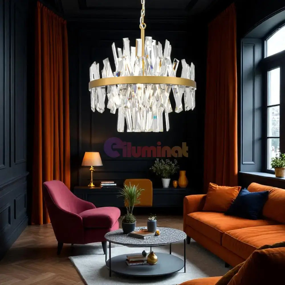 Candelabru Cristal Suspendat Luxury CONSTANTINOPOLE Premium 50cm powerleds.ro