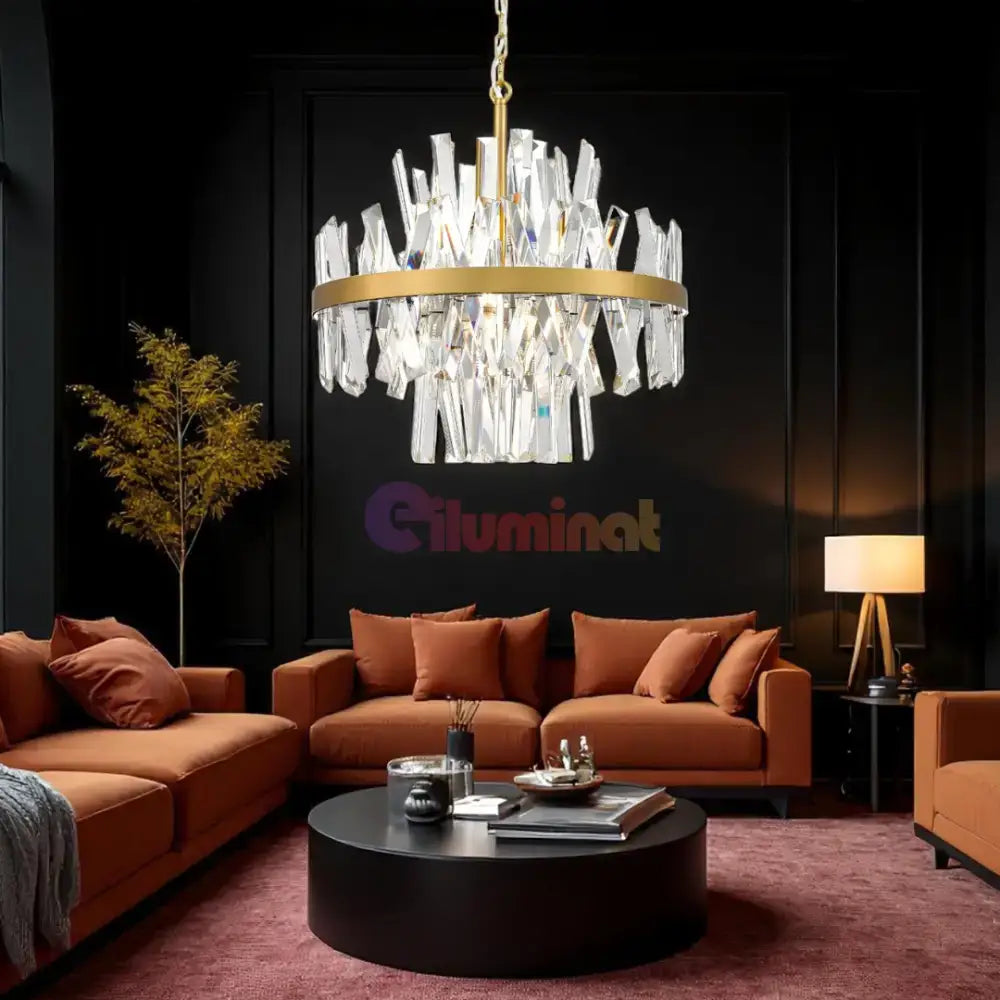 Candelabru Cristal Suspendat Luxury CONSTANTINOPOLE Premium 50cm powerleds.ro