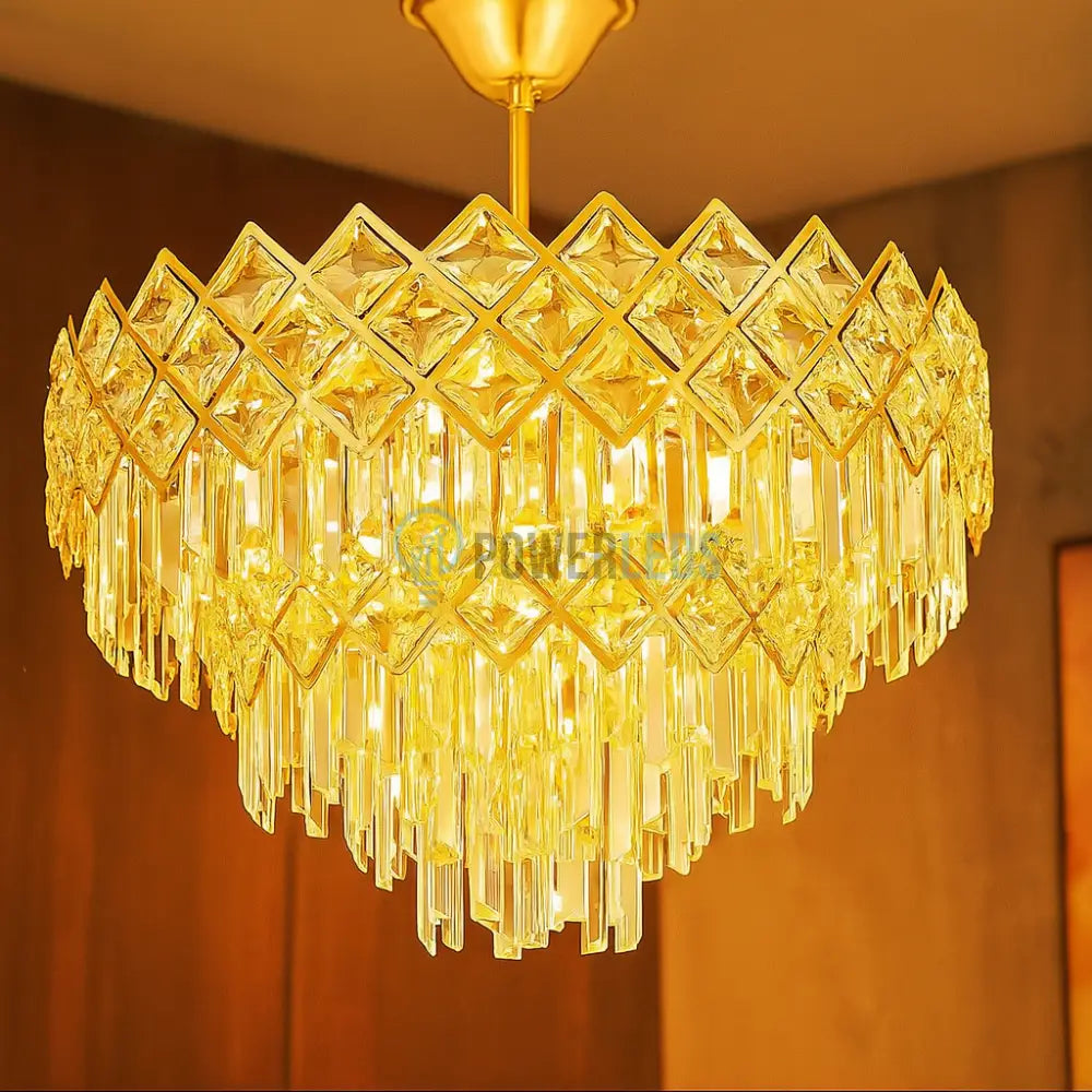 Candelabru Cristal Yanni Gold Deluxe Double Level powerleds.ro