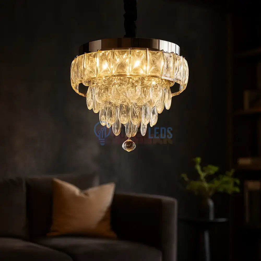 Candelabru LED Zolt Cristal 30cm SIlver 52w ARGINTIE / CRISTAL Chandeliers Crystal