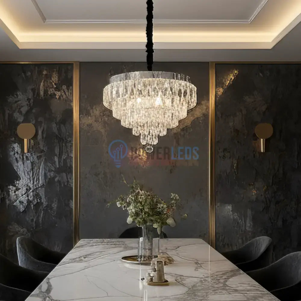 Candelabru LED Zolt Cristal 50cm SIlver 112w ARGINTIE / CRISTAL Chandeliers Crystal