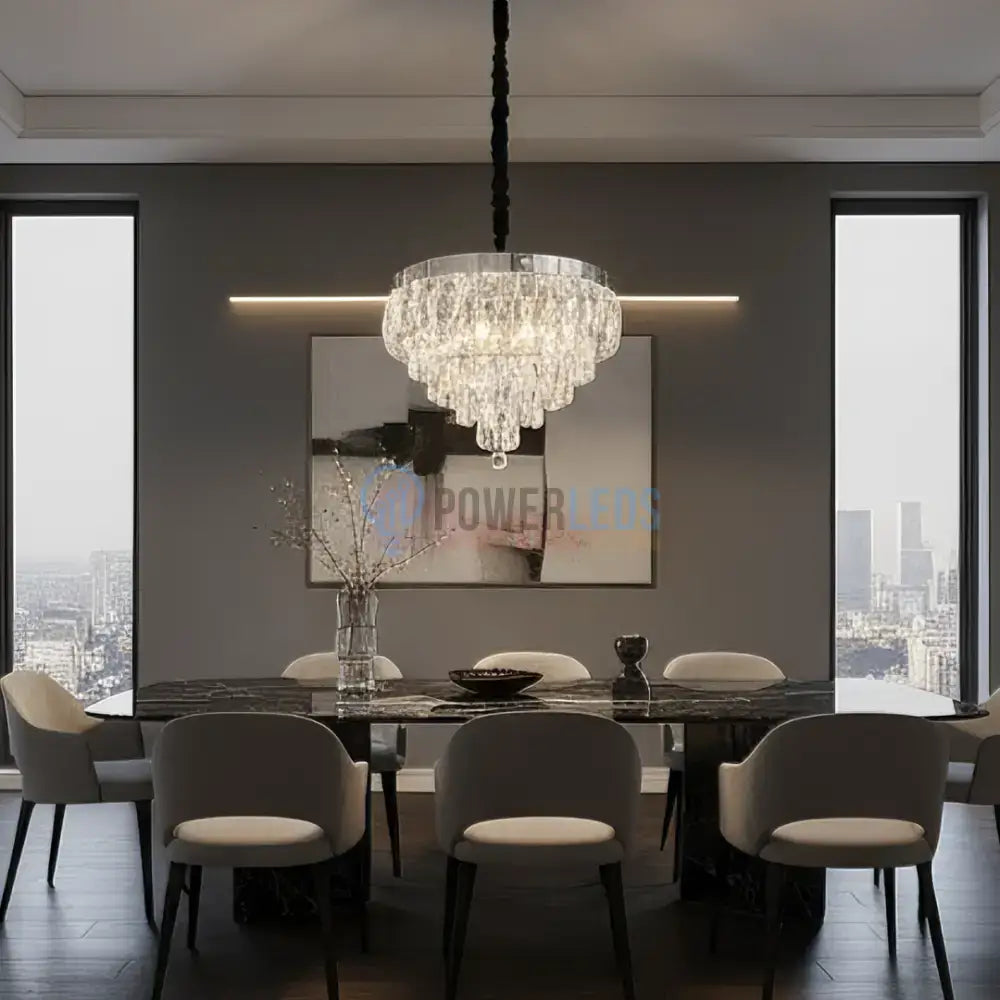 Candelabru LED Zolt Cristal 50cm SIlver 112w ARGINTIE / CRISTAL Chandeliers Crystal