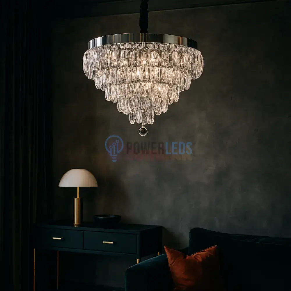 Candelabru LED Zolt Cristal 40cm SIlver 80w ARGINTIE / CRISTAL Chandeliers Crystal