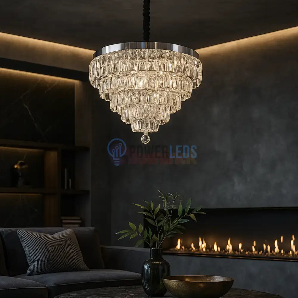 Candelabru LED Zolt Cristal 40cm SIlver 80w ARGINTIE / CRISTAL Chandeliers Crystal