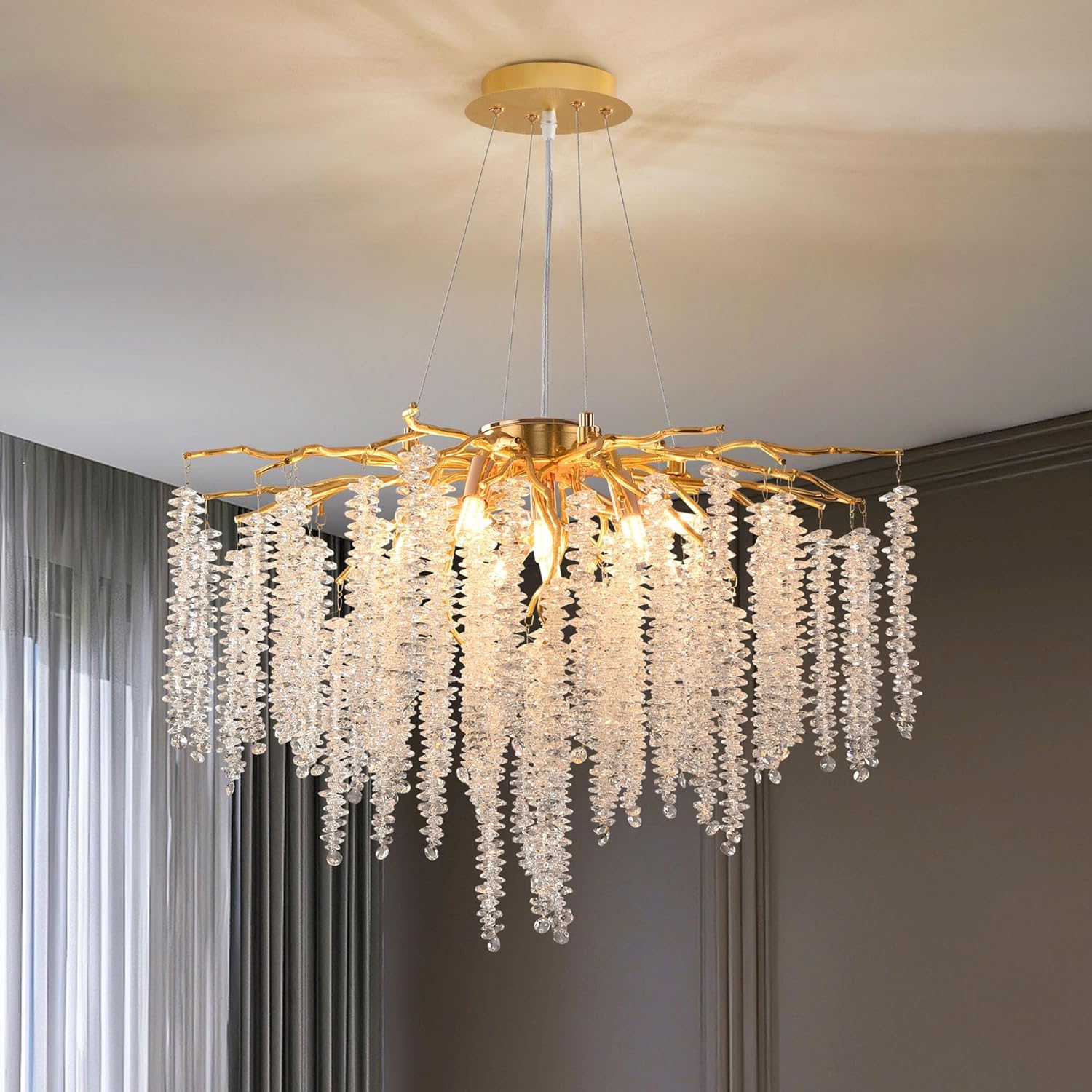 Candelabru Cristal LUXURY Golden Willow 80CM