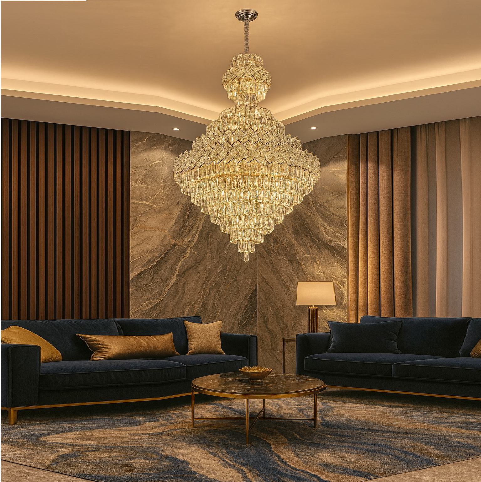 Candelabru Cristal Malli Silver Grande Luxury 80x110CM