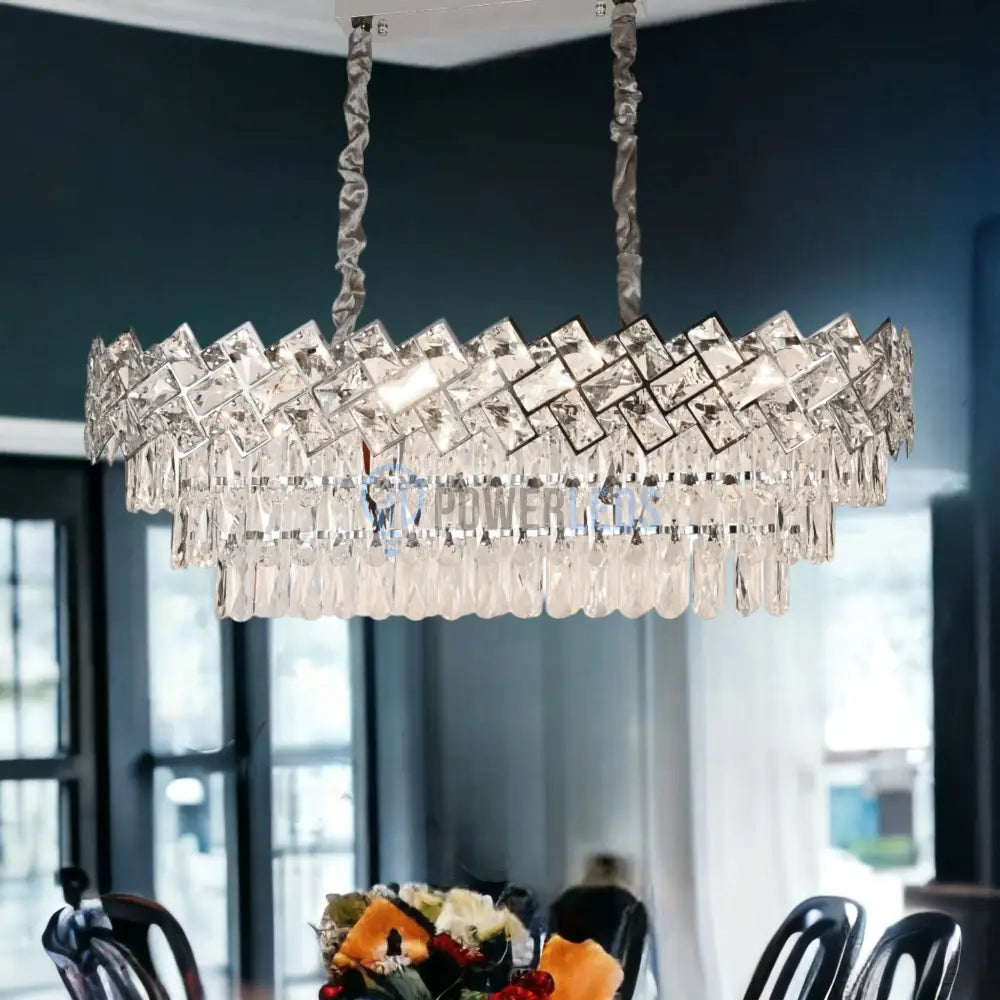 Candelabru Malli Silver Oval 75X35Cm Chandeliers Crystal