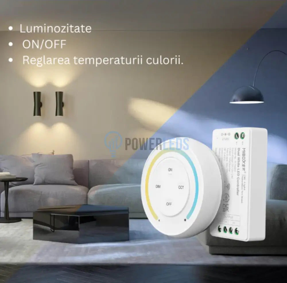 Controller Banda LED CCT 12A 12V cu Telecomanda Rotunda powerleds.ro