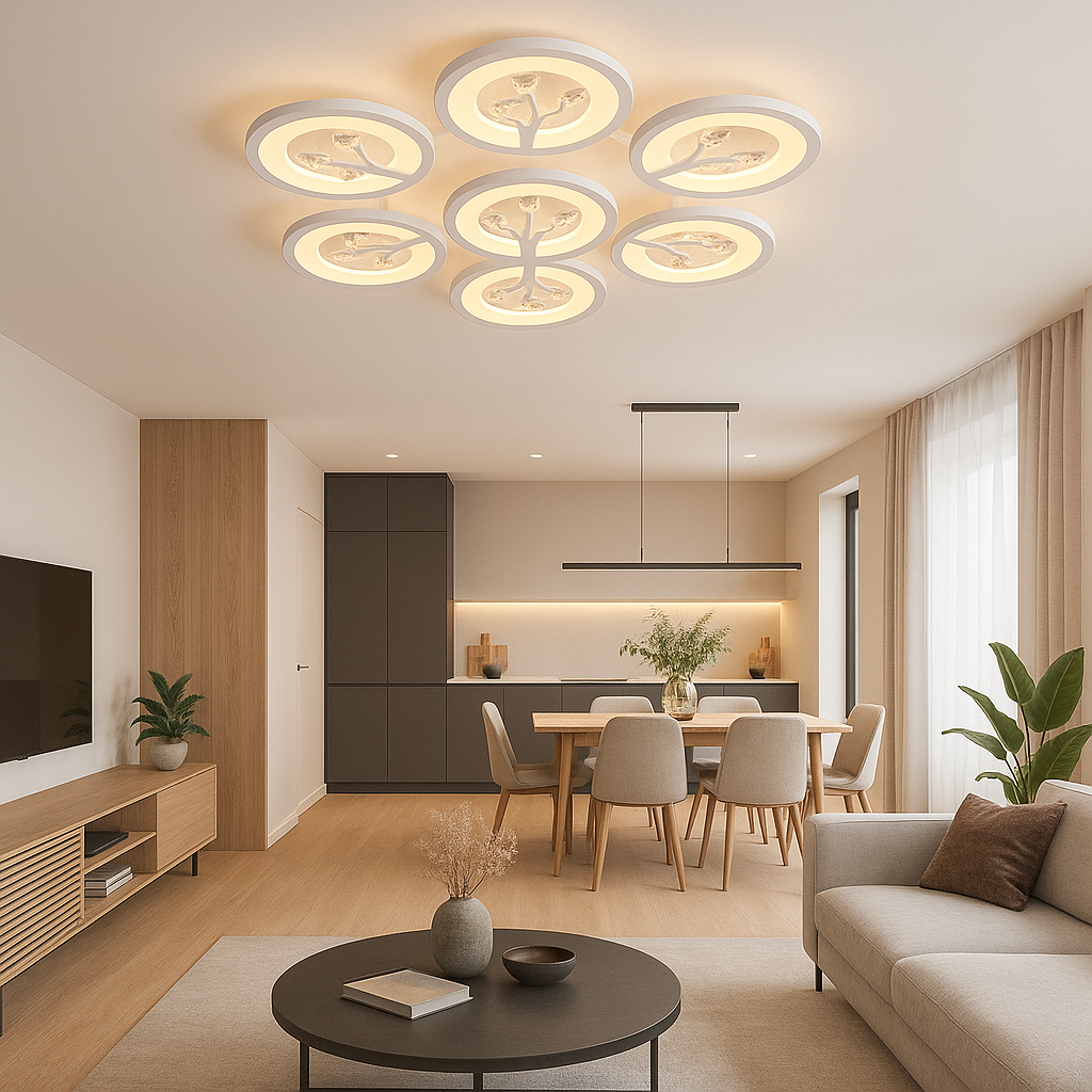 Lustra LED LEAVES Echivalent 500W Telecomanda