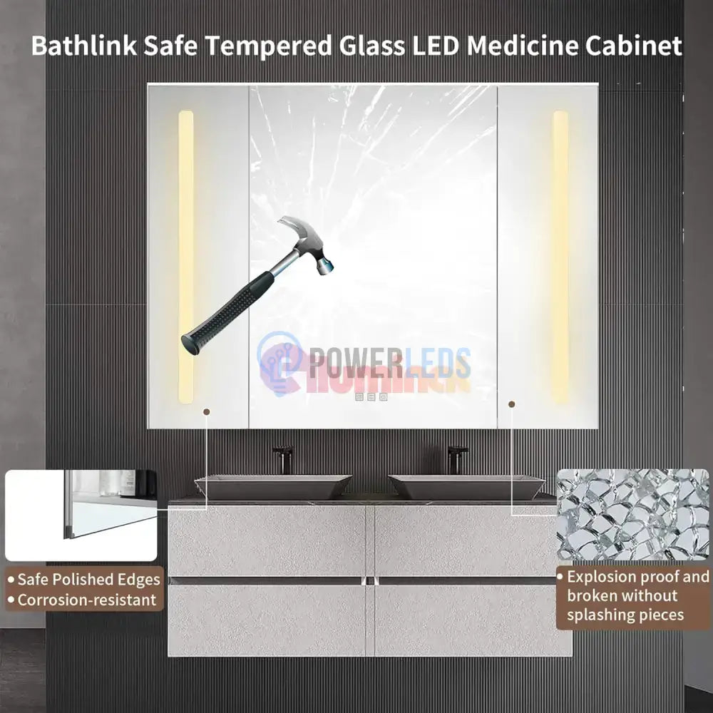 Dulap Baie Cu Oglinda LED Lyte Functii Multiple 80X70CM / GRI LED MIRROR
