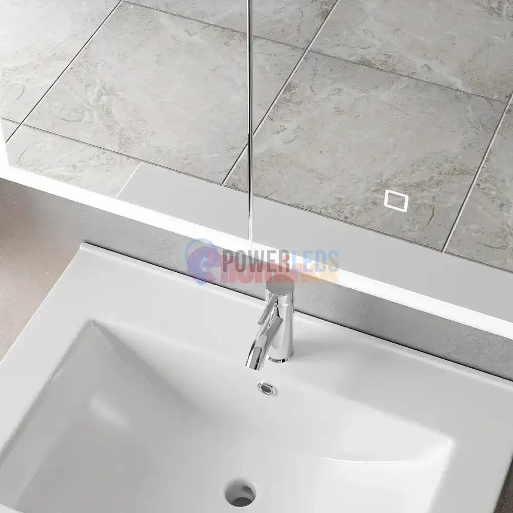 Dulap Baie Cu Oglinda LED Qora Touch 60x70cm 60X70CM / ALB LED MIRROR