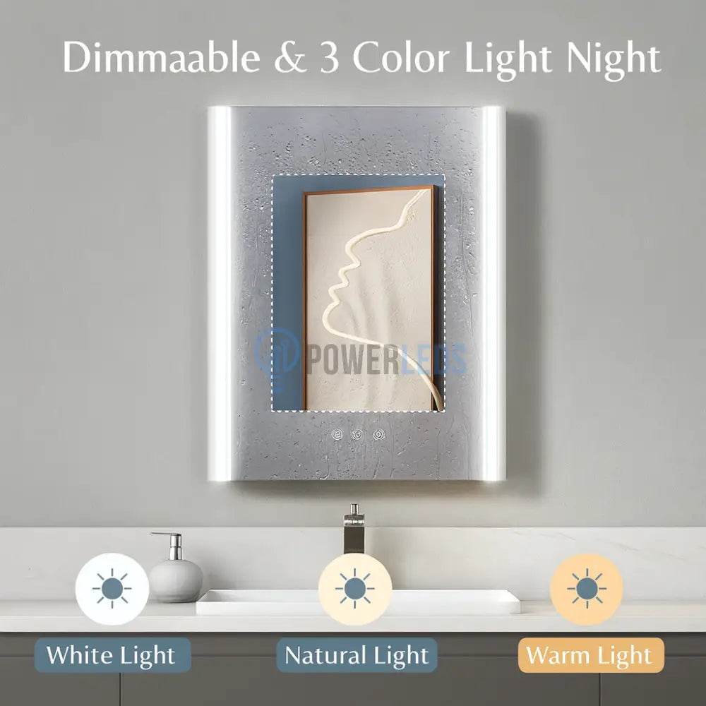 Dulap Baie Cu Oglinda LED Vega 3Functii Dimabil 50x70CM 50X70CM / GRI / DULAP BAIE LED MIRROR